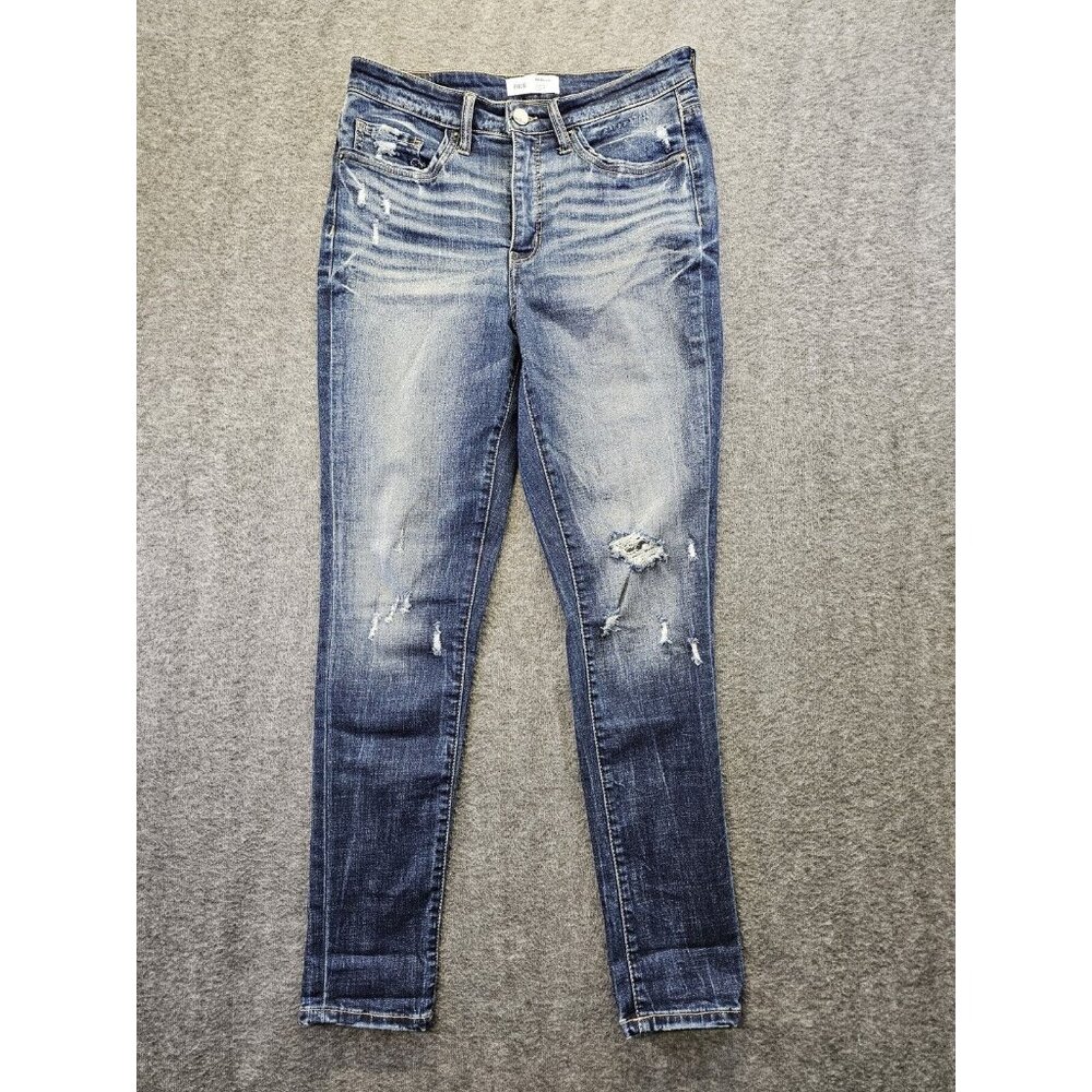 BKE Jeans Women's 28 29 1/2 Blue Denim Parker Universal Fit High Rise Distressed